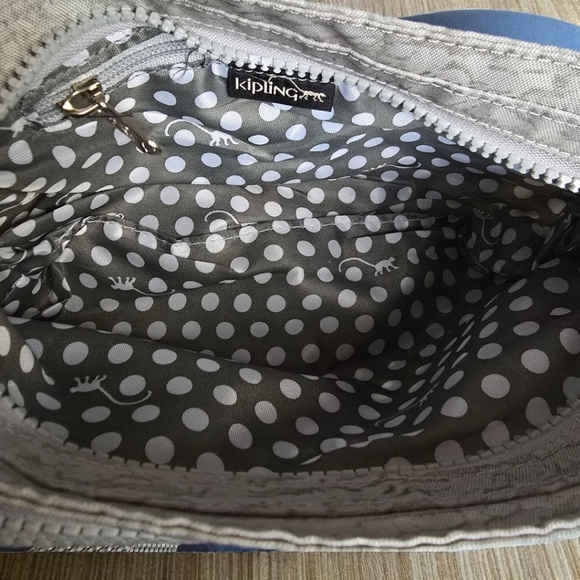Kipling Gray Mini Crossbody Bag Lightweight Nylon Adjustable Strap Like New - Picture 6 of 16